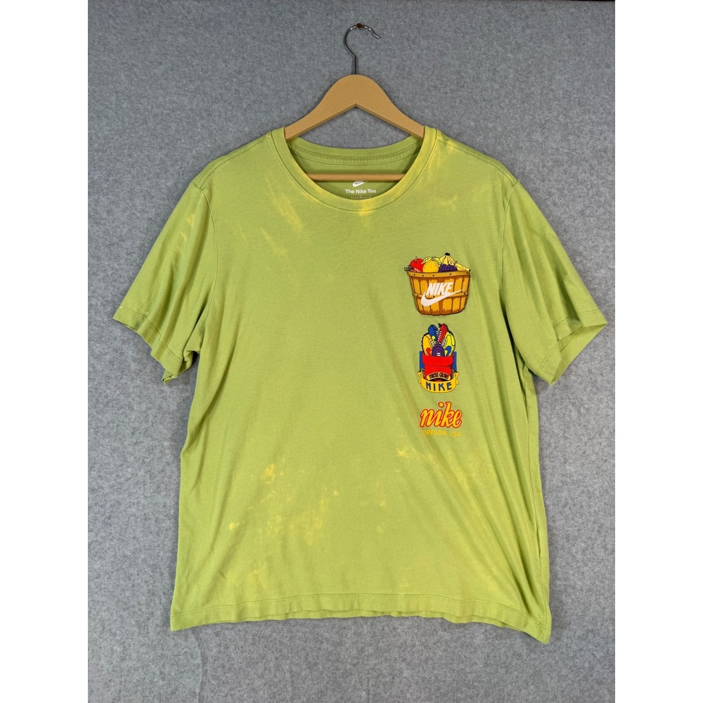 Nike Large T-Shirt Streetwear Retro Lime Cotton Fresh Goods Graphic DQ1049-332